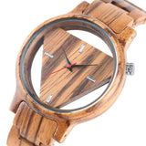 Unique Inverted Geometric Triangle Wood Watch