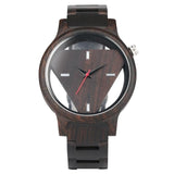 Unique Inverted Geometric Triangle Wood Watch