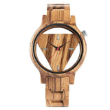 Unique Inverted Geometric Triangle Wood Watch