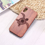 Sea Turtle Natural Engraved Wood Phone Case